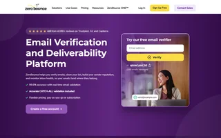 Zerobounce Homepage