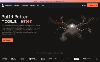 Lancedb Homepage With The Lakehouse Pitch