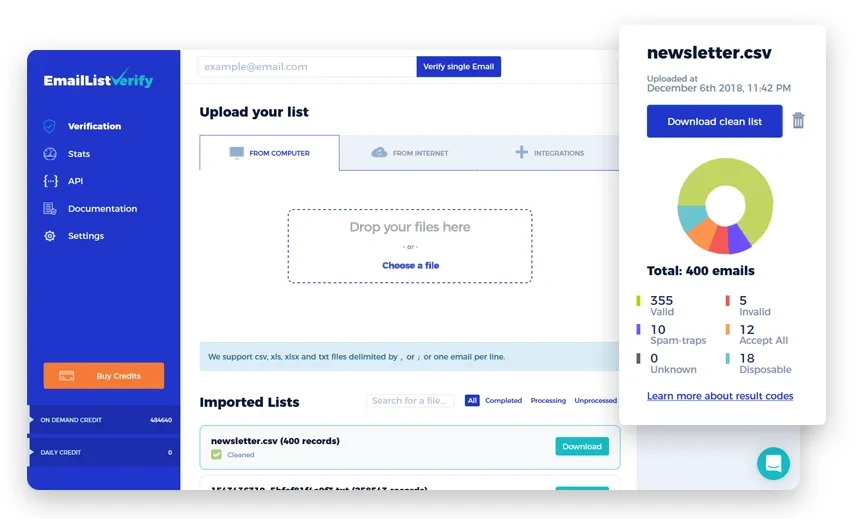App Dashboard With Upload And Results