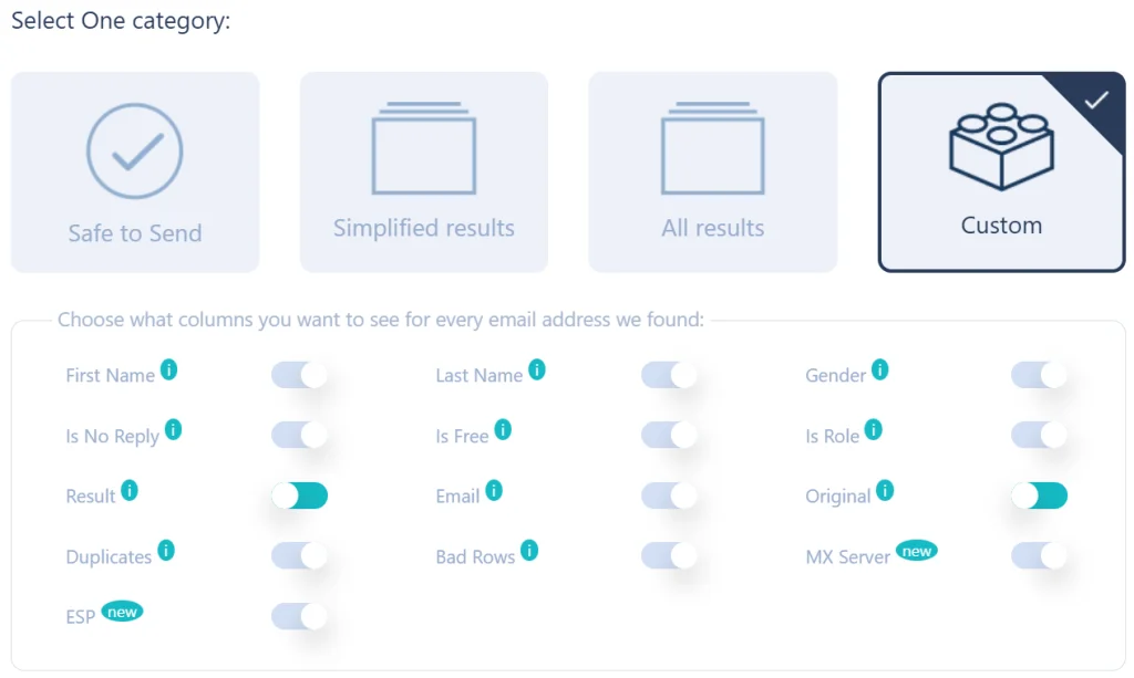 Export Column Selector Settings