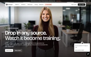 Colossyan Homepage With An Ai Presenter
