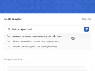 Create An Agent Wizard With Suggested Tasks