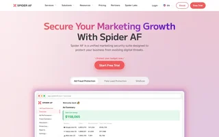 Spider Af Homepage With The Ad Fraud Dashboard
