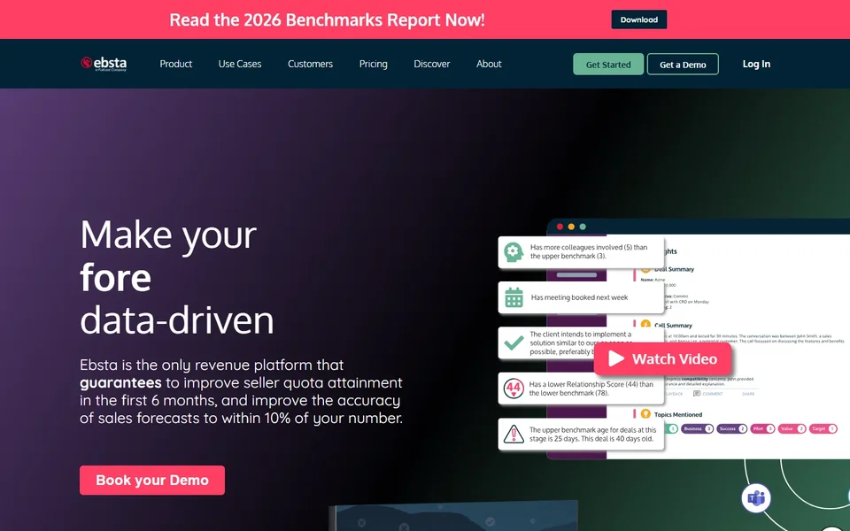 Ebsta Homepage With Deal Insight Cards