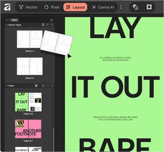 Layout Studio With Master Pages Panel