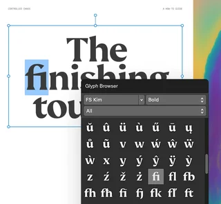 Glyph Browser Over A Typographic Layout
