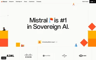 Mistral Ai Homepage Headline And Navigation