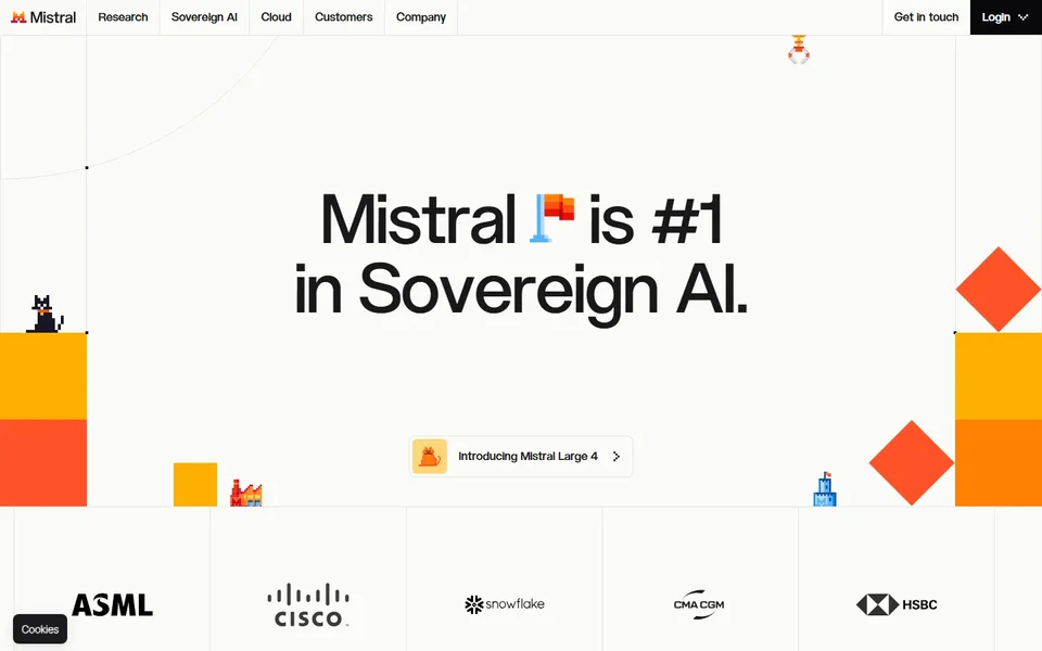 Mistral Ai Homepage Headline And Navigation