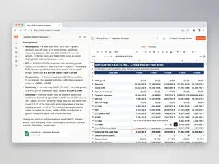Valuation Analysis Spreadsheet In Vibe