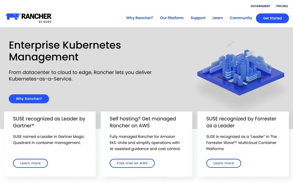 Rancher Homepage With Kubernetes Management