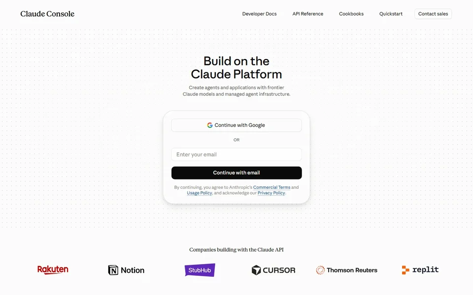 Claude Platform Homepage