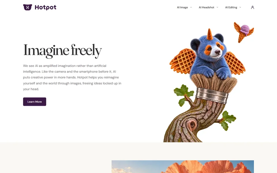 Hotpot Homepage With Imagine Freely Hero