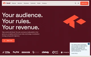 Kevel Homepage With Its Retail Media Headline