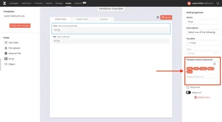 Kevel Studio Template Field Editor