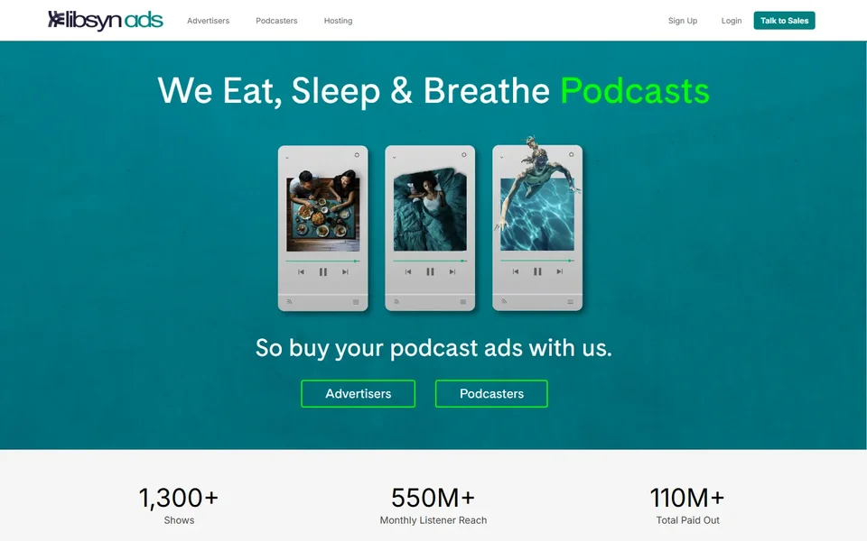 Libsyn Ads Homepage With Podcast Ad Buying