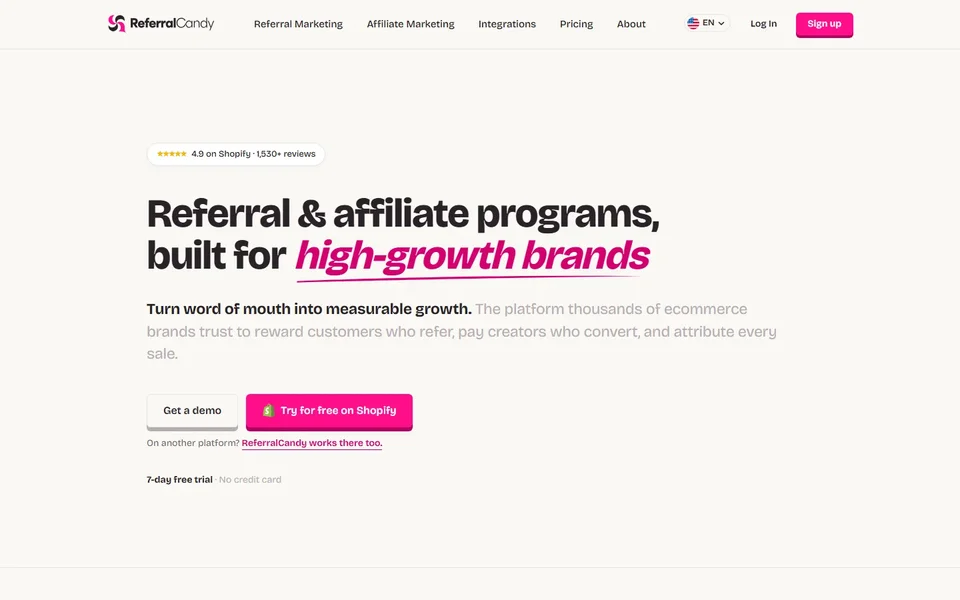 Referralcandy Homepage