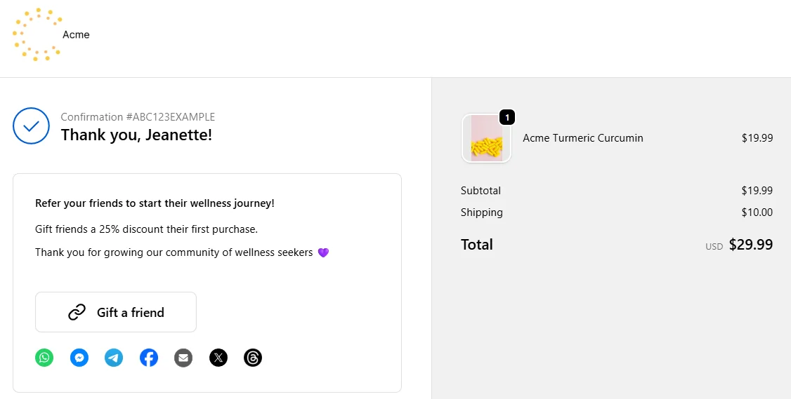 Post Purchase Referral Prompt