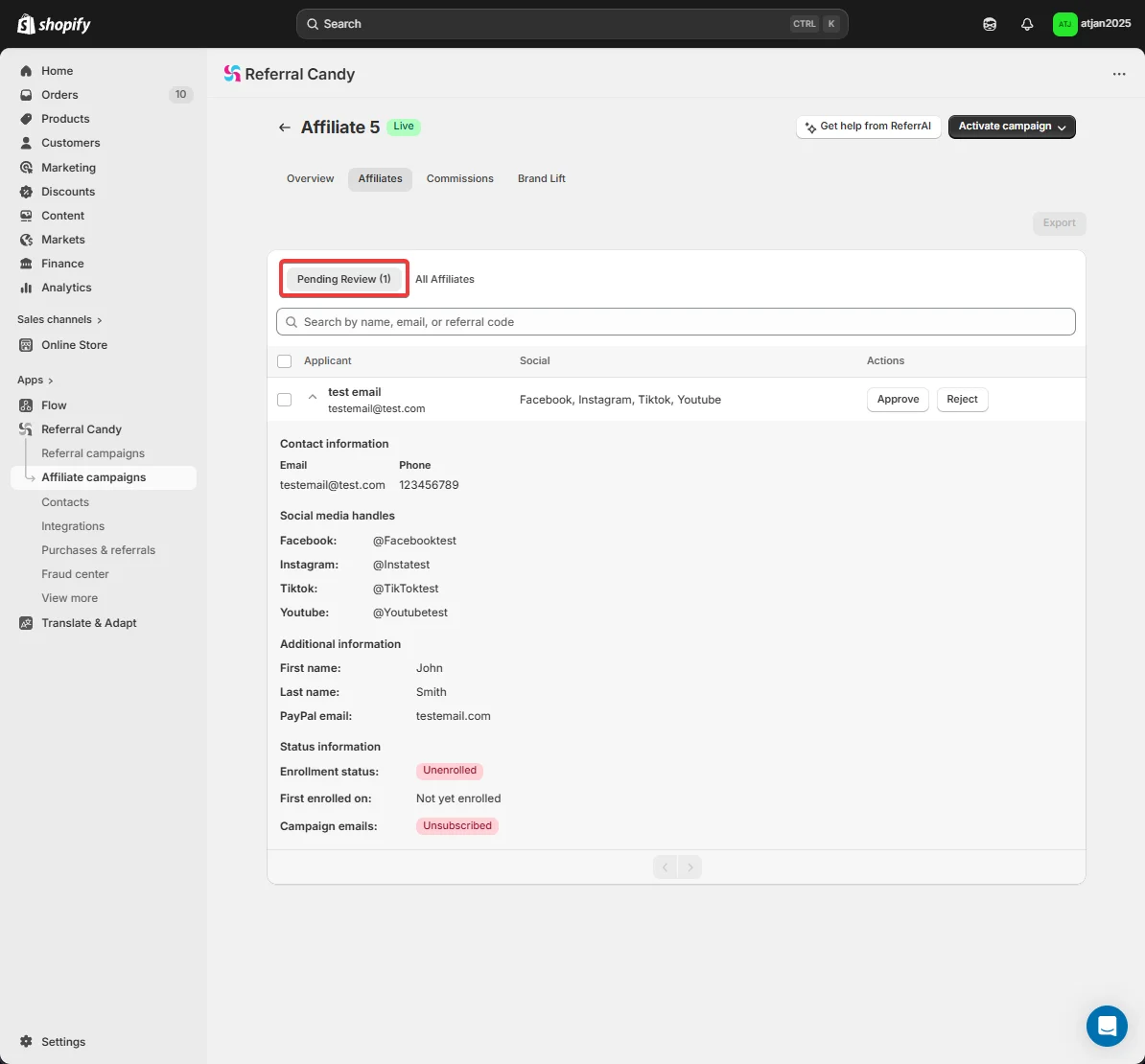 Affiliate Signup Review