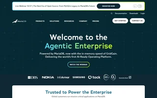 Mariadb Homepage With The Product Headline