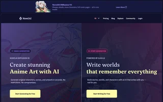 Novelai Homepage With Anime And Story Generators