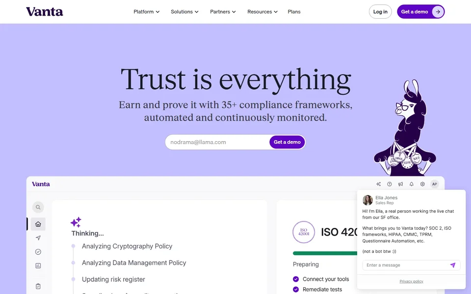 Vanta Homepage