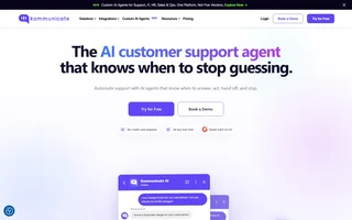 Kommunicate Homepage With An Ai Agent Chat Demo
