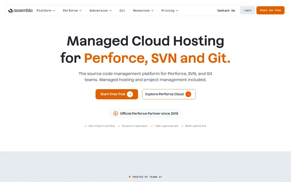 Assembla Homepage For Perforce Svn And Git
