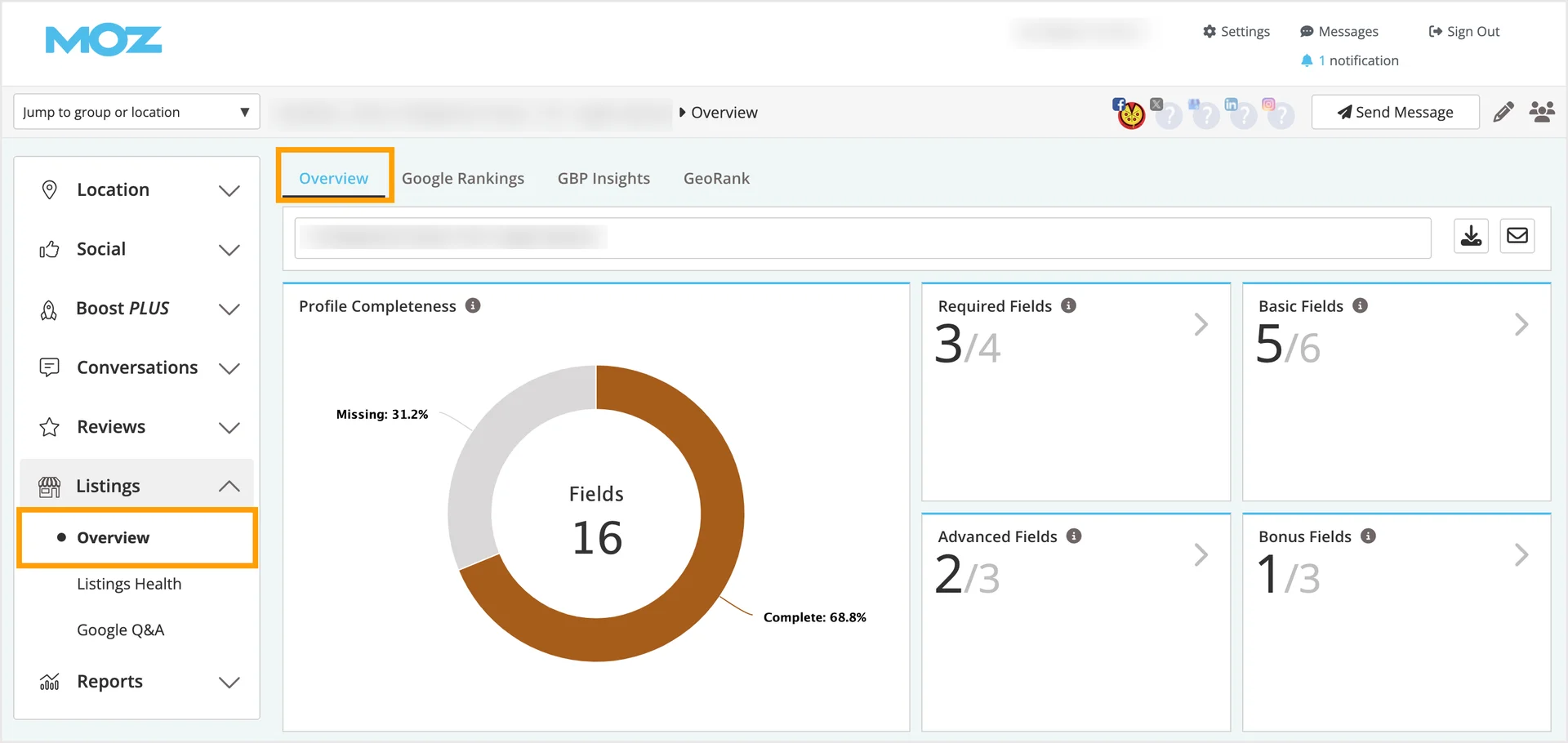 Listings Overview Dashboard