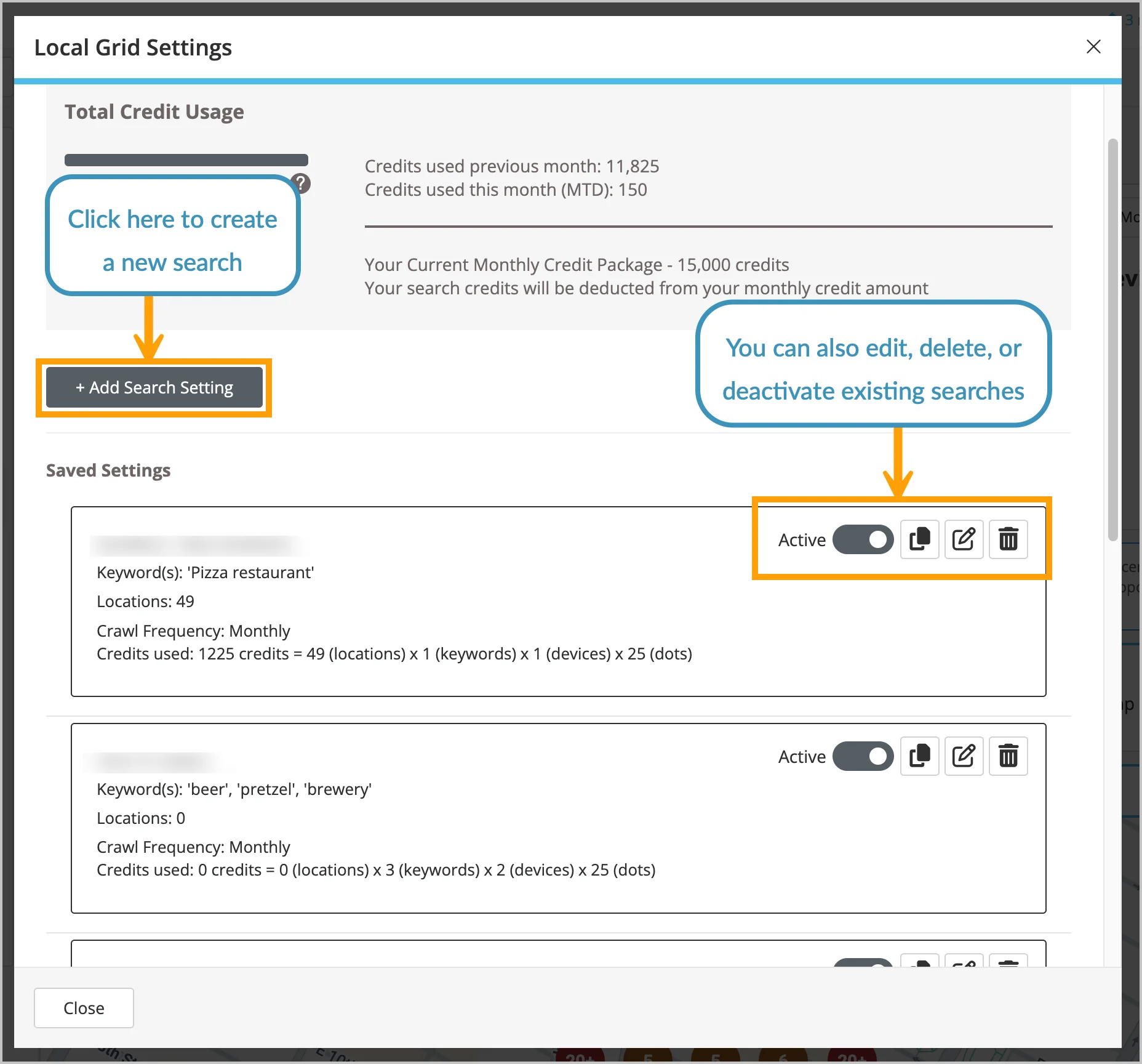 Local Grid Settings