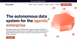 Anomalo Homepage With The Agentic Data Headline