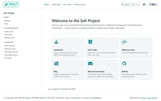 Salt Project Homepage With Install And Docs Cards