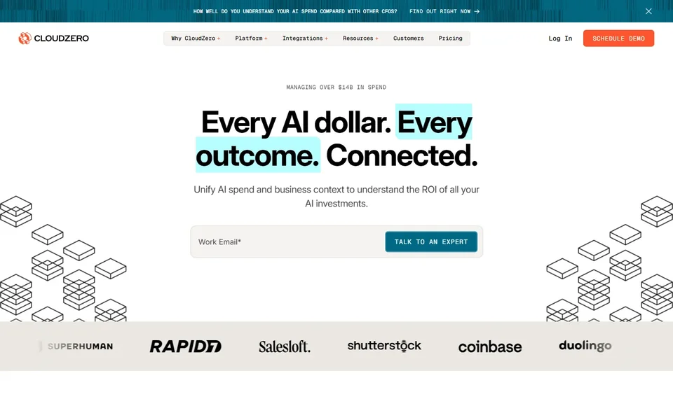 Cloudzero Homepage With Ai Spend Headline