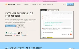 Motherduck Homepage With The Query Panel