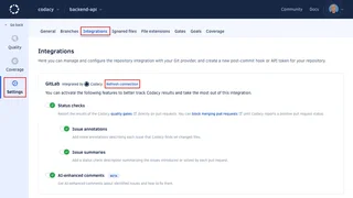 Gitlab Integration Settings