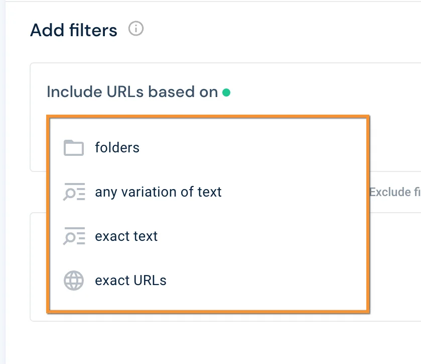 Website Segment Filter Builder