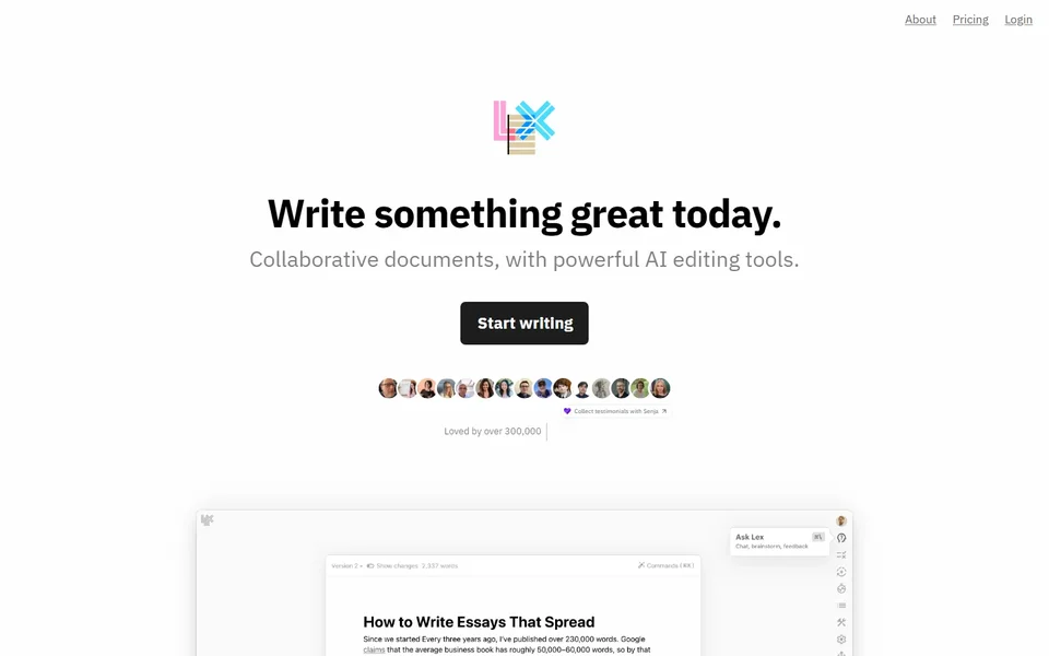 Lex Homepage With Editor
