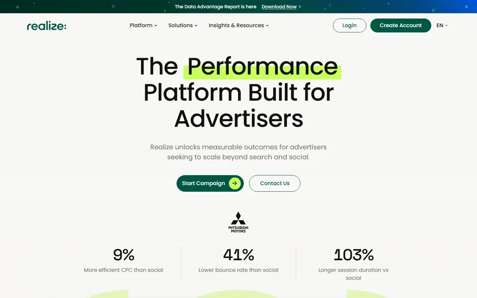 Realize Homepage With Platform Headline