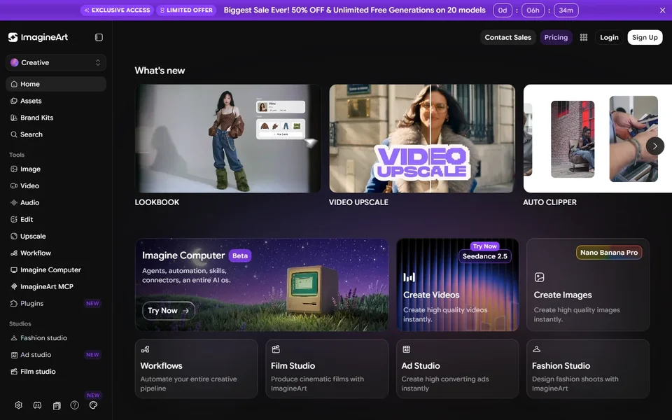 Imagineart Home With Tools Sidebar And Studios