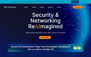 Netskope Homepage With See Our Platform Button