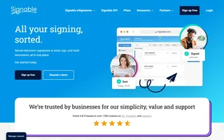 Signable Homepage With Dashboard