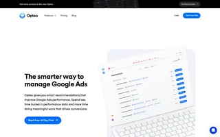 Opteo Homepage With Improvements Preview