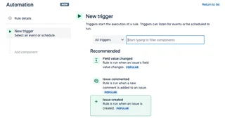 Jira Automation Rule Trigger Picker
