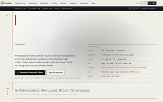 Rhodecode Homepage With The Specification Panel