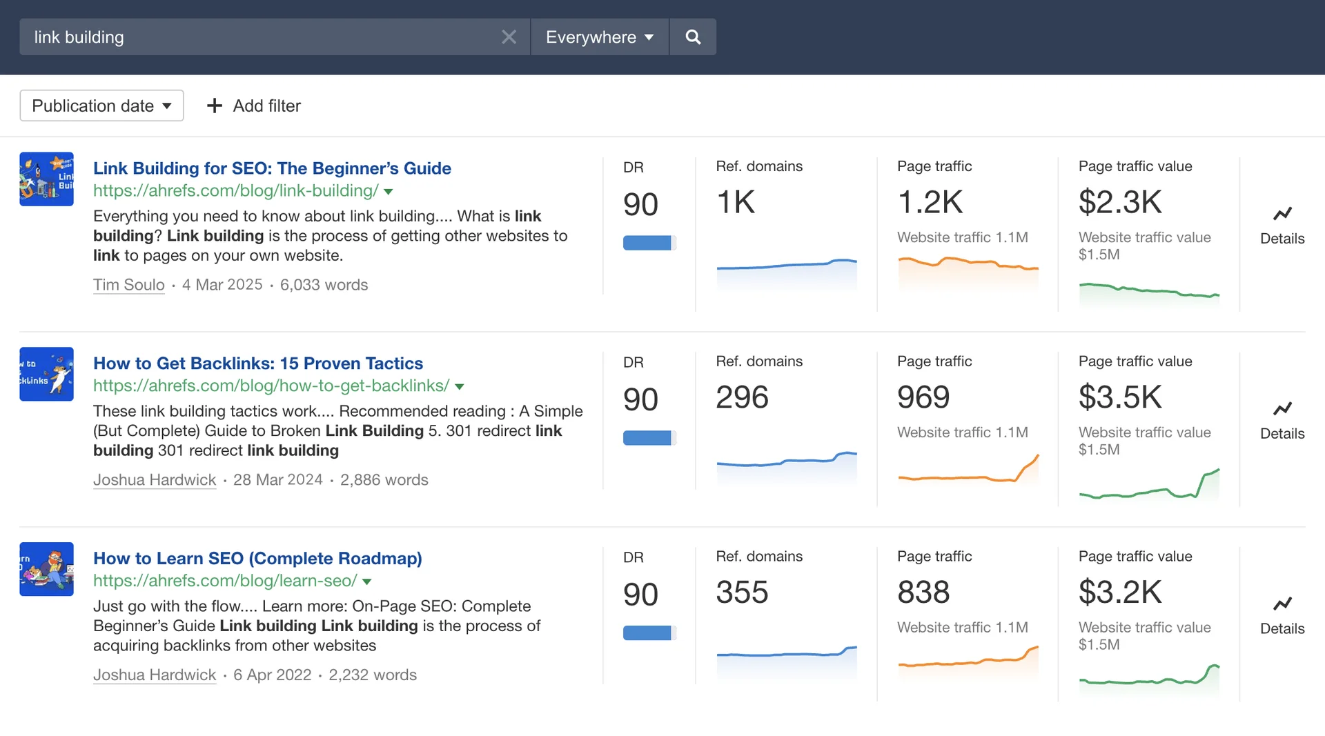 Content Explorer Results