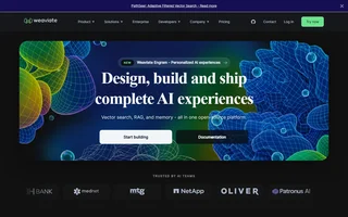 Weaviate Homepage With The Start Building Hero