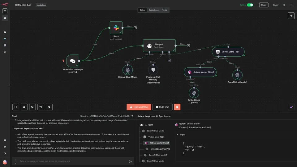 Ai Agent Node With Memory And A Vector Store Tool