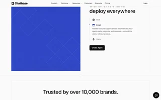 Chatbase Homepage With Agent Deployment Options
