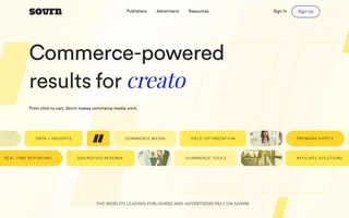 Sovrn Homepage With Commerce Media Headline
