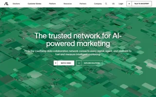 Liveramp Homepage With Its Network Headline