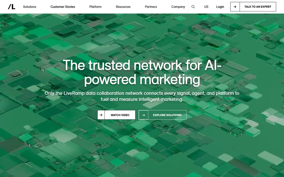 Liveramp Homepage With Its Network Headline